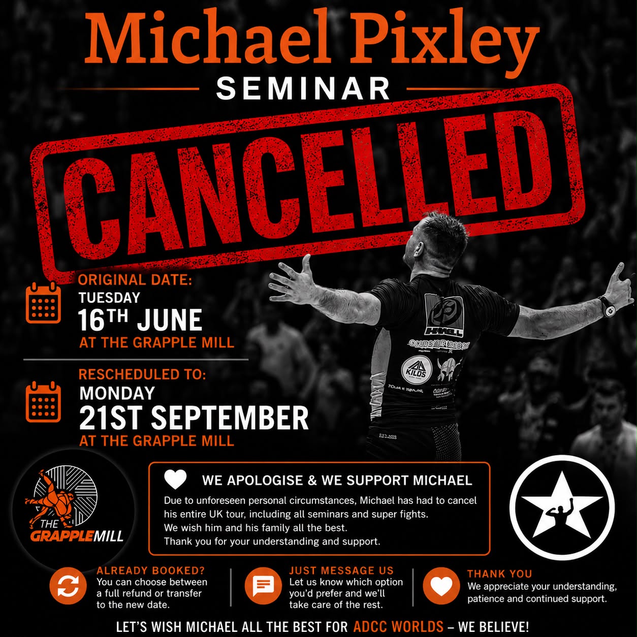Michael Pixley seminar postponed announcement
